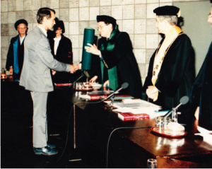 Karel receiving his PhD in 1988